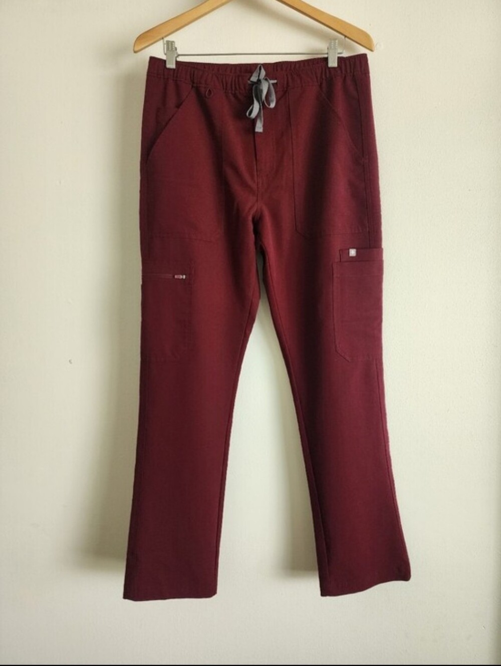 Figs Set Burgundy Mens Leon Scrub Top & Cairo Straught Leg Scrub Pant Size Med - Picture 7 of 16